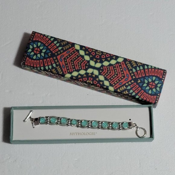 NWT Mythologie Mint and Silver Boho Chic Bracelet NWT Mythologie - Picture 5 of 6